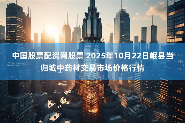 中国股票配资网股票 2025年10月22日岷县当归城中药材交易市场价格行情